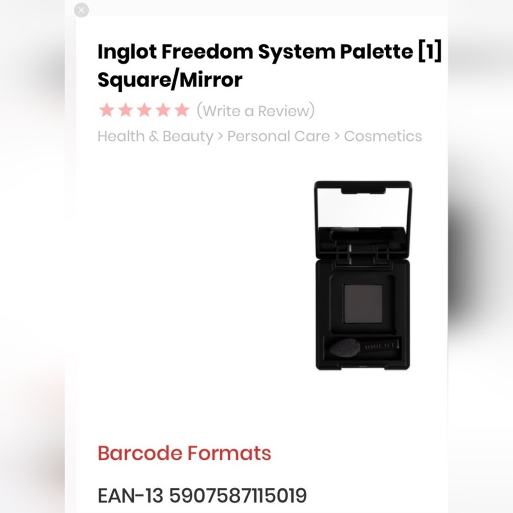 NWT Inglot Freedom System [1] Square Mirror Palette